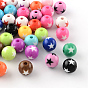 Star Pattern Opaque Acrylic Beads, Round