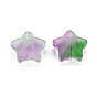Two Tone Transparent Spray Painted Glass Beads, Star