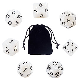 Gorgecraft Acrylic Polyhedral Dice Set, Includes D4, D6, D8, D10 (00-90 and 0-9), D12, D20, for Playing Tabletop Games, with Velvet Jewelry Bags