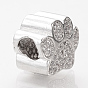Micro cuivres ouvrent zircone cubique perles européennes, Perles avec un grand trou   , empreintes de pattes de chien