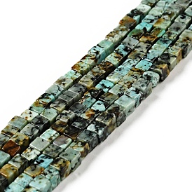 Natural African Turquois (Jasper) Beads Strands, Cube