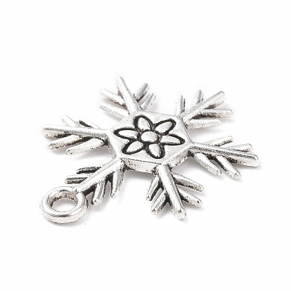 Tibetan Style Alloy Pendants, Christmas Theme, Snowflake Charms
