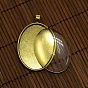 40x30mm Clear Oval Glass Cabochon Cover and Alloy Blank Pendant Cabochon Settings for DIY Portrait Pendant Making, Pendant: 50x32.5mm, Hole: 7mm, Tray: 40x30mm