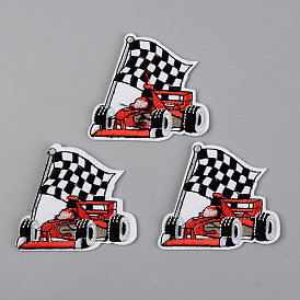 Computerized Embroidery Cloth Iron on/Sew on Patches, Appliques, Costume Accessories, Racecar