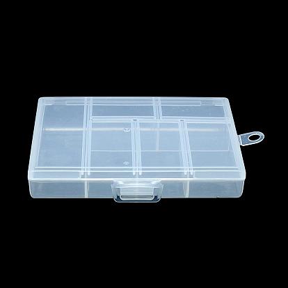 Plastic Bead Storage Containers, 5 Compartments, Rectangle