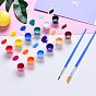 DIY Decorative Wood Crafting Balls, includ No Hole Natural Wooden Round Beads, Plastic Empty Paint Palette & Watercolor Oil Palette & Paint Brushes Pens, Jute Twine