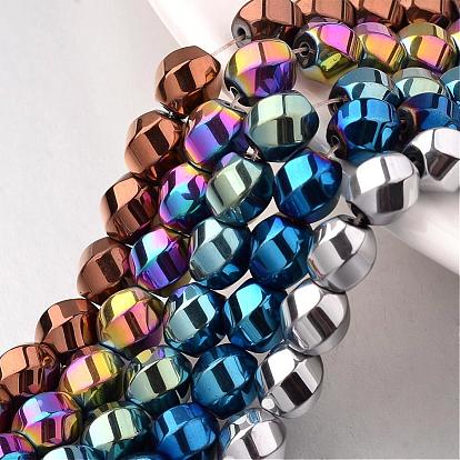 Non-magnétiques perles d'hématite synthétique brins, ovale torsadée, 8x7mm, Trou: 1mm, Environ 50 pcs/chapelet, 15.7 pouce