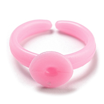 Comme composants d'anneau de manchette ouvert en plastique, paramètres d'anneau de pad simples pour les enfants, plat rond