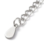 304 Stainless Steel Curb Chains Extender, End Chains with 201 Stainless SteeL Teardrop Chain Tabs