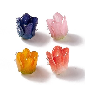 Perles acryliques opaques tulipe, pour le bricolage fabrication de bijoux