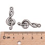 De style tibétain pendentifs clef triple, sans cadmium et sans plomb, note de musique, 26x10x2mm, Trou: 2mm