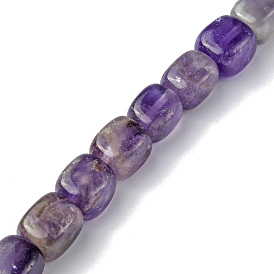 Natural Amethyst Beads Strands, Cuboid