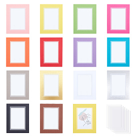 Card Paper Picture Frame, with Transparent PVC Film, for Wall Decoration, Rectangle
