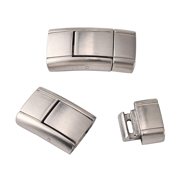 304 Stainless Steel Bayonet Clasps, Rectangle, Matte