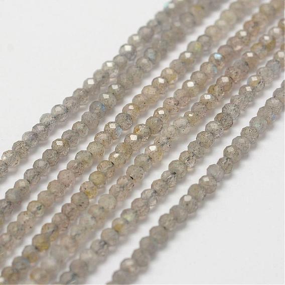 Labradorite naturelle rangées de perles, facette, rondelle