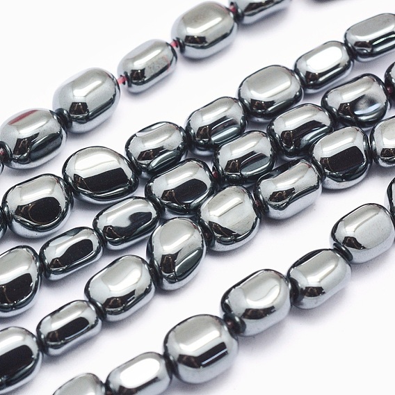 Non-magnetic Synthetic Hematite Beads Strands, Nuggets