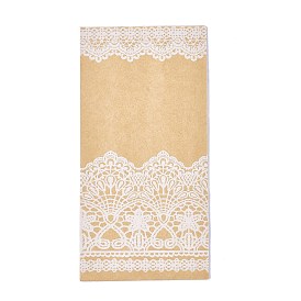 Lace Pattern Eco-Friendly Kraft Paper Bags, Gift Bags, Shopping Bags, Rectangle