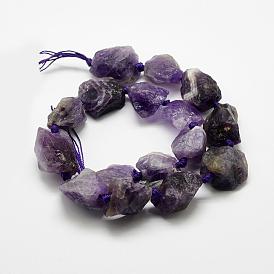 Natural Amethyst Beads Strands, Nuggets