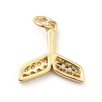Micro cuivres ouvrent pendentifs zircone cubique, avec anneau de saut, plaqué longue durée, réel 18 k plaqué or, forme en queue de poisson