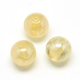 Perles acryliques de gelée d'imitation , nacré, ronde