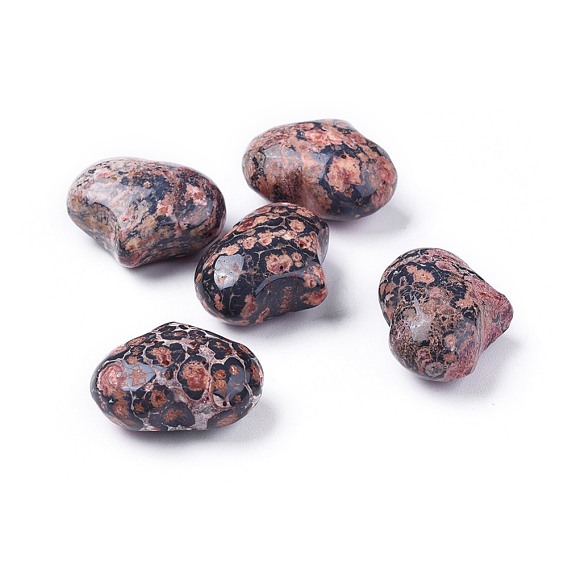 Natural Leopard Skin Jasper Heart Love Stone, Pocket Palm Stone for Reiki Balancing