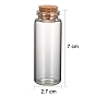 Glass Jar Glass Bottles, with Cork Stopper, Wishing Bottle, Bead Containers, Clear, 70x27mm