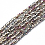 Electroplate Glass Beads Strands, Half Plated, Faceted, Abacus