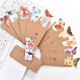 3D Paper Bookmarks, Butterfly on Flower Bookmark, Word My Heart Flutters with Love Bookmark