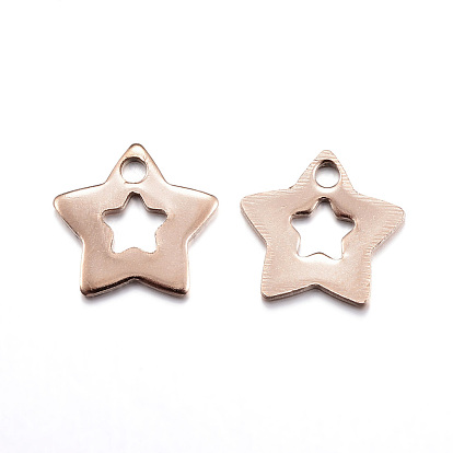 Ion Plating(IP) 304 Stainless Steel Charms, Star