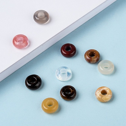 Perles de pierres naturelles et synthétiques, teint, rondelle