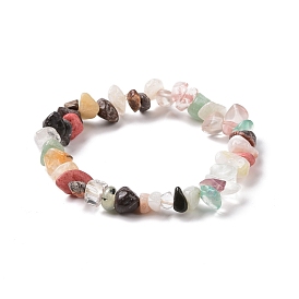 Pulsera elástica de chips de piedras preciosas mixtas para niños