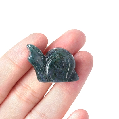 Gemstone Carved Snail Figurines, for Home Office Desktop Feng Shui Ornament