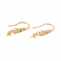 Rack Plating Brass Micro Pave Cubic Zirconia Earring Hooks, with Pin Bails, Long-Lasting Plated