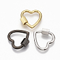 Brass Screw Carabiner Lock Charms, for Necklaces Making,  Heart