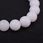 Natural White Jade(Dyed) Stretch Bracelets, Round