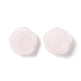 Natural Rose Quartz Beads, Top Drilled, Flower