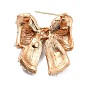 Broche de perlas de imitación con lazo, pin de solapa de aleación de zinc para mujer vestido chal, la luz de oro
