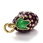 Brass Enamel Charms, Long-Lasting Plated, with Jump Ring, Fruit, Real 18K Gold Plated