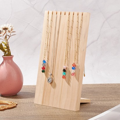 Wooden Necklace Jewelry Necklace Holder, Long Chain Display Stand