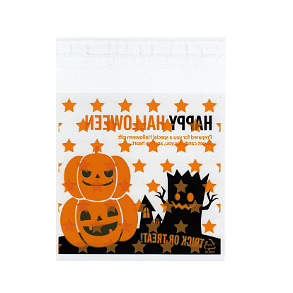 Rectangle OPP Cellophane Bags for Halloween, 13.2x9.9cm, Unilateral thickness: 0.035mm, about 95~100pcs/bag