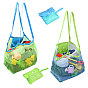 2Pcs 2 Colors Portable Nylon Mesh Grocery Bags, for School Travel Daily Beach Bags Fits