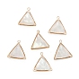 Natural Shell Pendants, with Golden Brass Findings, Triangle
