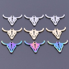 201 Stainless Steel Charms, Cattle Head