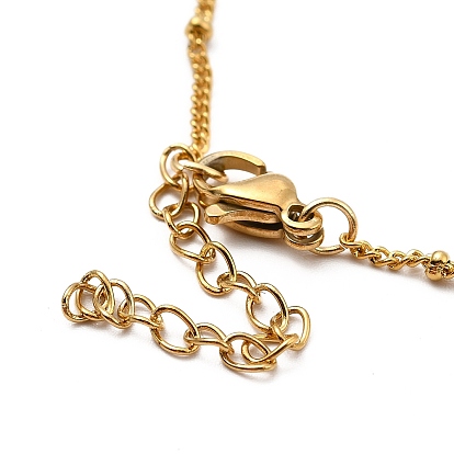 Bracelet de cheville à maillons de perles ccb, bracelet de cheville à breloques en acier inoxydable doré 304 avec chaînes satellites pour femme