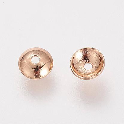 Brass Bead Caps, Nickel Free, Real 18K Gold Plated