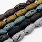 Electroplated Natural Druzy Geode & Dyed Agate Bead Strands, Rice