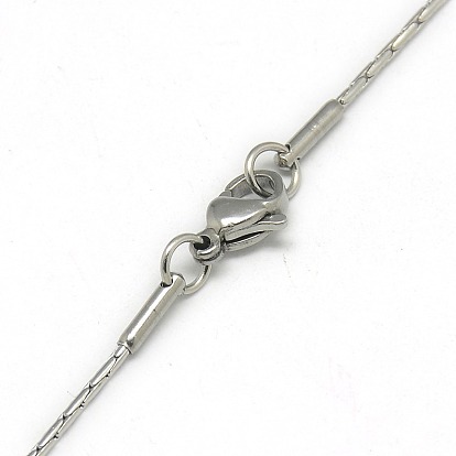 Модные унисекс 304 ожерелья-цепочки из кореаны из нержавеющей стали, с карабин-лобстерами , 19.7 дюйм (500 мм)