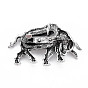 Cow Alloy Brooch, Natural Shell Lapel Pin with Loop for Backpack Clothes Pendant Jewelry, Cadmium Free & Lead Free, Antique Silver