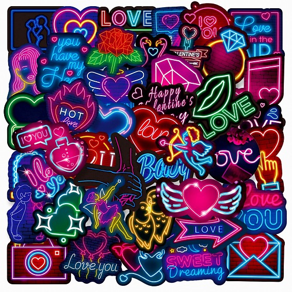 Valentine's Day Themed PVC Waterproof Sticker, Self-adhesive Decals for Water Bottles, Laptop, Luggage, Cup, Computer, Mobile Phone, Skateboard, Guitar Stickers