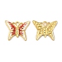 Colgantes de diamantes de imitación de acero inoxidable chapado en oro real 18k, con esmalte, encantos de la mariposa